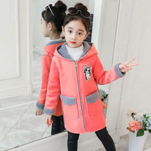 Load image into Gallery viewer, Thick Fur Woolen Cute Cat Design Winter Coats For Girls
