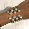 Faux Pearl Cuff Bangles Charm Bracelets for women