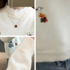 Little Bee Embroidery Loose Warm Sweater freeshipping - Tyche Ace