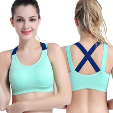 Load image into Gallery viewer, Comfy Push Up Cross Straps Wireless Padded Gym Bra Fitness Top
