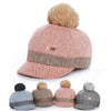 Unisex Winter Faux Fur Ball Pompon Caps For Kids