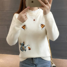 Load image into Gallery viewer, Little Bee Embroidery Loose Warm Sweater freeshipping - Tyche Ace
