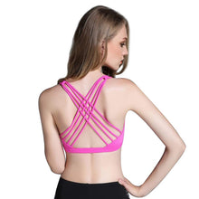 Load image into Gallery viewer, Cross Over Straps Wireless Push Up Padded Bra Crop Top
