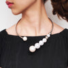 Metal Simulated Large Pearl Choker Necklace