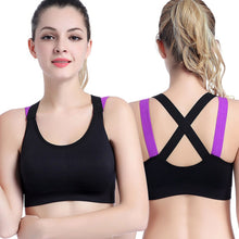 Load image into Gallery viewer, Comfy Push Up Cross Straps Wireless Padded Gym Bra Fitness Top
