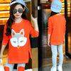 Fox Cartoon Long Sleeve Sweatshirt Suit For Kids