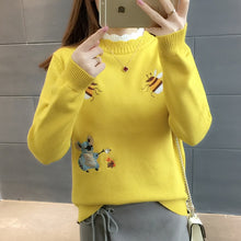 Load image into Gallery viewer, Little Bee Embroidery Loose Warm Sweater freeshipping - Tyche Ace
