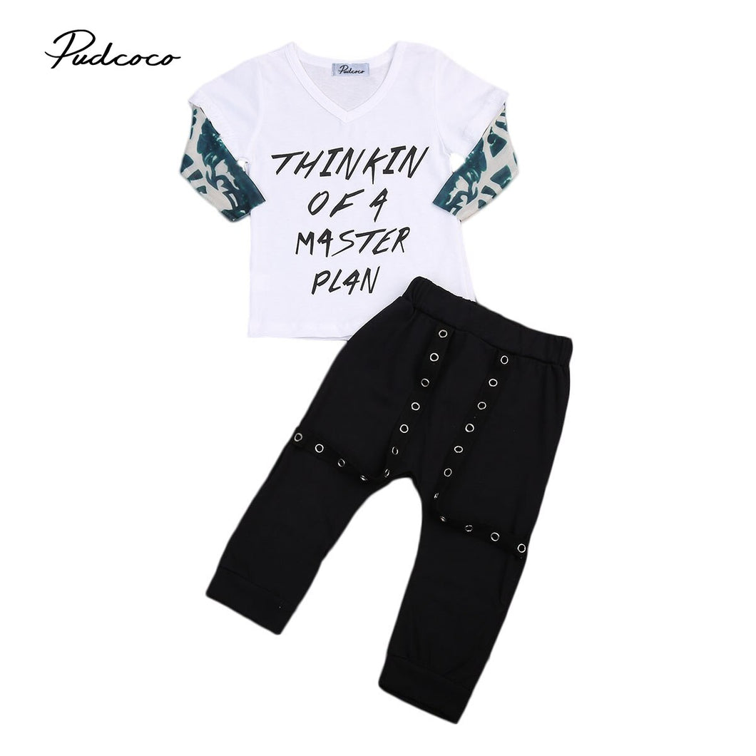 2Pcs Set Toddler Infant Boy T-shirt Tops+Long Pants Stylish Kids Clothing Online freeshipping - Tyche Ace