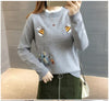 Little Bee Embroidery Loose Warm Sweater freeshipping - Tyche Ace