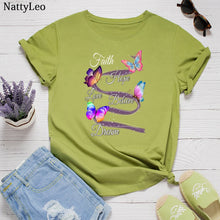 Load image into Gallery viewer, Colourful Butterfly Printed T Shirt freeshipping - Tyche Ace
