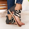 Summer Casual Retro Animal Print Design Clip Toe Flat Sandals freeshipping - Tyche Ace