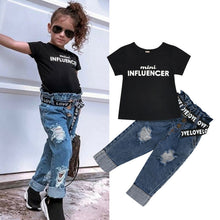 Load image into Gallery viewer, Letter Tops T-Shirt  &amp; Denim Jeans Designer Kids Clothing Online freeshipping - Tyche Ace
