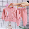 Plaid Letter Print Letter Print Design Baby Girl Sweater Two Piece Suit