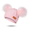 Unisex Pompom Knitted Hat and Scarf Beanie Hats Sets For Kids