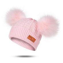 Load image into Gallery viewer, Unisex Pompom Knitted Hat and Scarf Beanie Hats Sets For Kids
