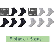 Load image into Gallery viewer, 10 Pairs Breathable Anti-Bacterial Men Bamboo Fibre Socks
