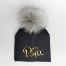 Load image into Gallery viewer, Golden Princess Prince Letter Design Pompom Cute Beanie Hats Kids
