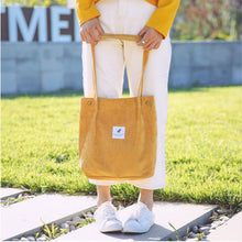 Load image into Gallery viewer, Corduroy Shoulder Reusable Shopping Tote Bags - Tyche Ace
