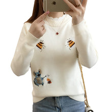 Load image into Gallery viewer, Little Bee Embroidery Loose Warm Sweater freeshipping - Tyche Ace

