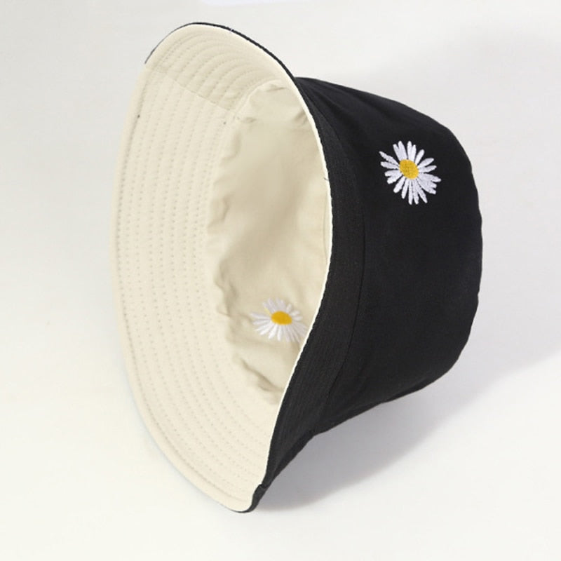 Little Daisies Double-Sided Bucket fishing Hats freeshipping - Tyche Ace
