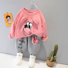 Load image into Gallery viewer, Cartoon Animal Design Sweater + Warm Pants Suit For Kids
