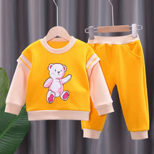 Load image into Gallery viewer, Plaid Letter Print Letter Print Design Baby Girl Sweater Two Piece Suit
