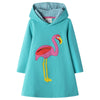 Girls Cotton Hooded Stylish Long Sleeved Dress