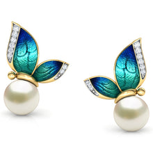 Load image into Gallery viewer, Gorgeous Butterfly Pearls Crystal Stud Earrings freeshipping - Tyche Ace
