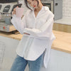 White Cotton Long Sleeve Oversize Shirt