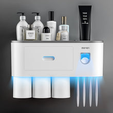 Load image into Gallery viewer, Toothbrush Holder Magnetic Cups Automatic Toothpaste Dispenser Storage
