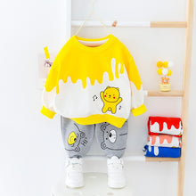 Load image into Gallery viewer, Boys Long  Sleeved Cartoon Music Bear Sweater Jogger Outfit
