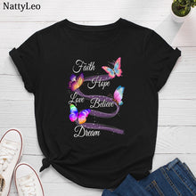 Load image into Gallery viewer, Colourful Butterfly Printed T Shirt freeshipping - Tyche Ace
