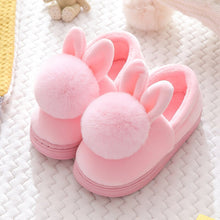 Load image into Gallery viewer, Unisex Cute Bunny Cartoon Cotton Warm Faux Fur Slippers For Kids
