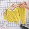 Plaid Letter Print Letter Print Design Baby Girl Sweater Two Piece Suit