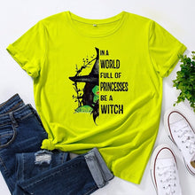 Load image into Gallery viewer, JCGO Fashion Summer T Shirt Women Plus Size 5XL Cotton Halloween Witch Print Female Short Sleeve Tshirts Casual Lady Tops Tee freeshipping - Tyche Ace
