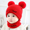 2Pcs Knitted Soft Toddler Warm Pompom Beanie freeshipping - Tyche Ace