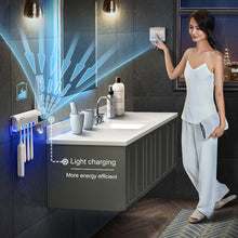 Load image into Gallery viewer, Automatic UV Toothbrush Steriliser Toothbrush Toothpaste Dispenser Storage
