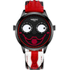 Men Creative Big Dial Joker Design Quartz Leather Wrist Watch