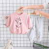 Plaid Letter Print Letter Print Design Baby Girl Sweater Two Piece Suit