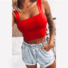 Square Neck Sleeveless Off Shoulder Backless Tank Top