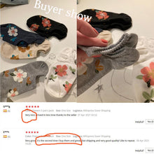 Load image into Gallery viewer, 5 Pairs Women Floral Cotton Ankle Invisible Socks freeshipping - Tyche Ace
