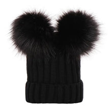 Load image into Gallery viewer, Double Hairball Solid Pompom Beanie Hat - Tyche Ace
