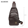 Crazy Horse Leather USB Charging Sling Back Shoulder Travel Crossbody Bags