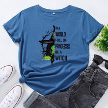 Load image into Gallery viewer, JCGO Fashion Summer T Shirt Women Plus Size 5XL Cotton Halloween Witch Print Female Short Sleeve Tshirts Casual Lady Tops Tee freeshipping - Tyche Ace
