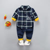 2Pcs/Sets Thick Plush Lined Velvet Plaid Shirt &amp; Pants Suits For Toddlers