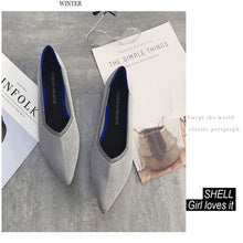 Load image into Gallery viewer, Knitted Fabric Comfortable Flat Pointed Toe Breathable Pumps
