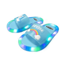 Load image into Gallery viewer, Children Unisex Unicorn Luminous Soft Heel Non-Slip  Flip Flops freeshipping - Tyche Ace
