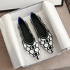 Women Flat Breathable Soft Knitted Weave Pointed Toe Pumps