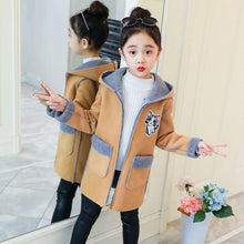 Load image into Gallery viewer, Thick Fur Woolen Cute Cat Design Winter Coats For Girls
