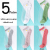 5 Pairs Ultra Thin Transparent Daisy Flower Design Ankle Socks freeshipping - Tyche Ace